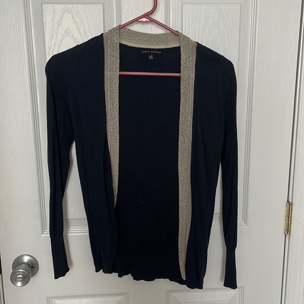 Banana Republic navy with silver trim open cardigan